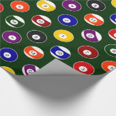 Groene pool balllair patroon cadeaupapier (Hoek)