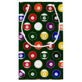 Groene pool balllair patroon klein cadeauzakje (Achterkant)