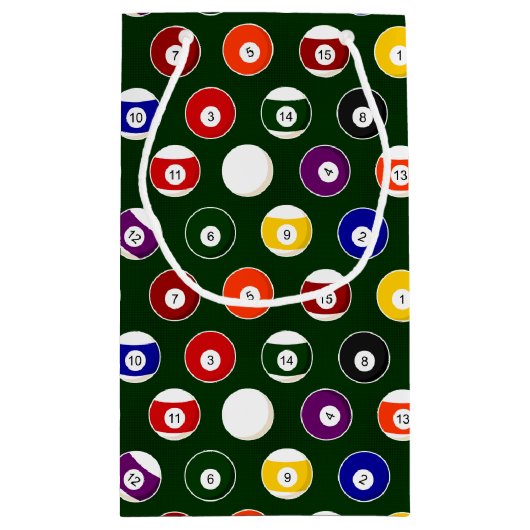 Groene pool balllair patroon klein cadeauzakje (Achterkant)