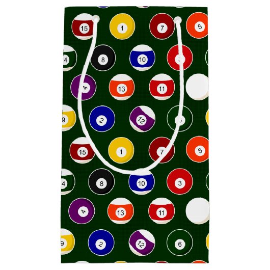 Groene pool balllair patroon klein cadeauzakje (Voorkant)