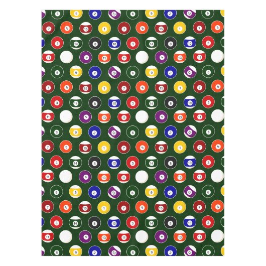 Groene pool balllair patroon tafelkleed (Voorkant)
