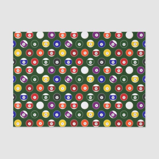 Groene pool balllair patroon tissuepapier (Voorkant)