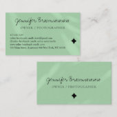 Groene pool Moderne kleurenhandgeschreven sociale  Visitekaartje (Voorkant / Achterkant)