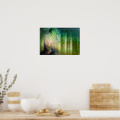 groene poorten van het Paradise Peacock Forest Poster (Keuken)