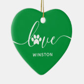 Groene Pootafdruk Huisdierherdenking Keramisch Ornament (Rechts)