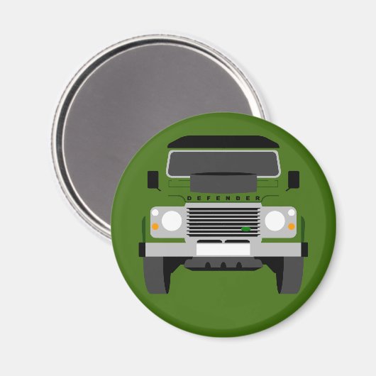 Groene Pop art Classic Land Rover Defender Magneet (Voorkant / Achterkant)
