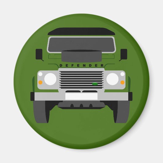 Groene Pop art Classic Land Rover Defender Magneet (Voorkant)
