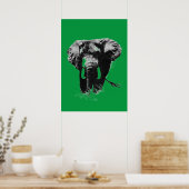Groene Pop Art Olifant Poster (Keuken)