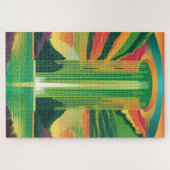 Groene Pop-kleur in een landschap Legpuzzel (Horizontaal)