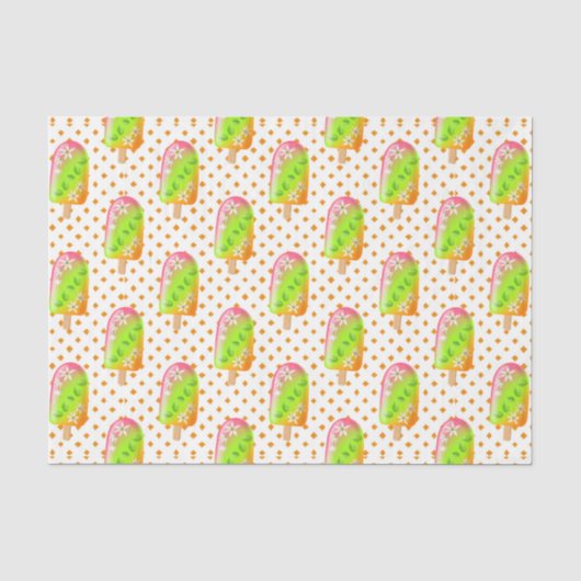 Groene Popsicles 3 Tissuepapier (Voorkant)