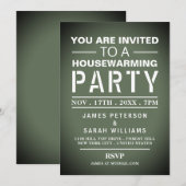 Groene Poster Housewarming Feest Kaart (Voorkant / Achterkant)