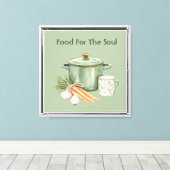 Groene pot wortels canvas afdruk (Insitu (Houten vloer))