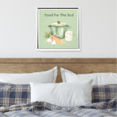 Groene pot wortels canvas afdruk (Insitu (Slaapkamer))