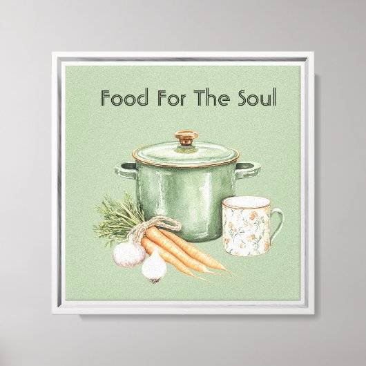 Groene pot wortels canvas afdruk (Voorkant)