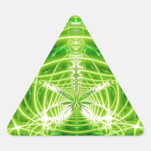 Groene potblad fractal sticker (Voorkant)