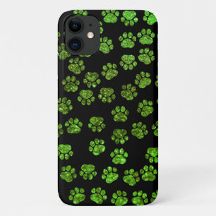 Groene poten, glitterpoten, groen glitter, honden iPhone 11 hoesje
