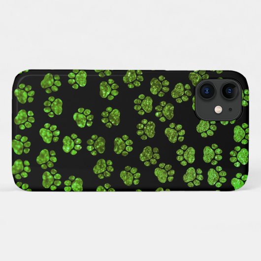 Groene poten, glitterpoten, groen glitter, honden Case-Mate iPhone case (Achterkant (horizontaal))
