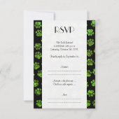 Groene poten, glitterpoten, groene glitter, bruilo RSVP kaartje (Voorkant)