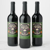 Groene Potion Halloween Skeleton Poison Wine Label Wijn Etiket (Flessen)