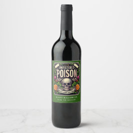 Groene Potion Halloween Skeleton Poison Wine Label Wijn Etiket