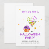 Groene Potion Paarse en Witte Spooky Halloween Kaart (Voorkant / Achterkant)