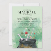 Groene Potions & Spells Witches Cauldron Halloween Kaart (Voorkant)