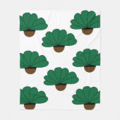 Groene Potted Plants Patroon Fleece Deken (Voorkant)
