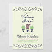 Groene Potten Planten Trouwdouche Kaart (Voorkant)