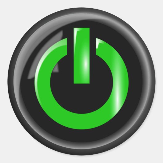 Groene Power Button Sticker Sheets (Voorkant)