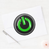 Groene Power Button Sticker Sheets (Envelop)