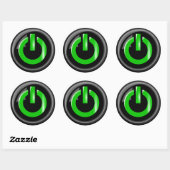 Groene Power Button Sticker Sheets (Vel)