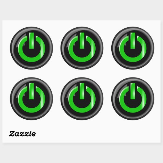 Groene Power Button Sticker Sheets (Vel)