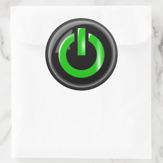 Groene Power Button Sticker Sheets (Tas)