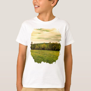 Groene prachtige beemdgele bloemen t-shirt