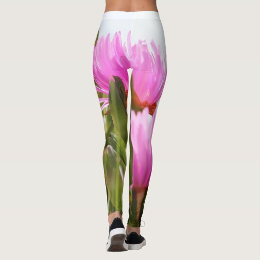 Groene Prachtige Bloem Knoppende Leggings (Achterkant)