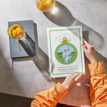 Groene Preppy Bow Coquette Kerstmis Fotokaart