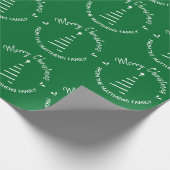 Groene pretkerst met aangepaste naam cadeaupapier (Hoek)