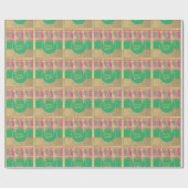  groene "pretkerst""Prettige feestdagen Cadeaupapier (Vlak)