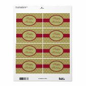 groene Prettige feestdagen Etiket (Full Sheet)