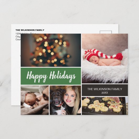 Groene Prettige feestdagen met kerstmis (Voorkant / Achterkant)