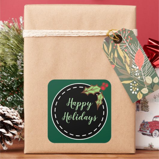 Groene Prettige Feestdagen Stickers (Feestdagen)