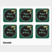 Groene Prettige Feestdagen Stickers (Vel)
