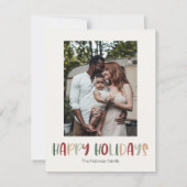 Groene Prettige feestdagen Verticale Single Photo Feestdagenkaart (Voorkant)