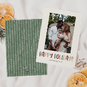 Groene Prettige feestdagen Verticale Single Photo Feestdagenkaart