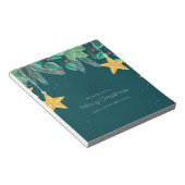 Groene prettige kerst en een gelukkige nieuwjaarba notitieblok (Schuin)