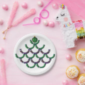 Groene prettige kerst en vrolijke Borden voor het  Papieren Bordje (Feest)