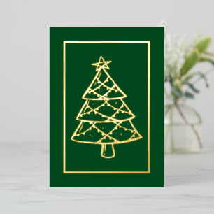 Groene prettige kerst! Vakantiedagen Uw woorden Folie Feestdagenkaart