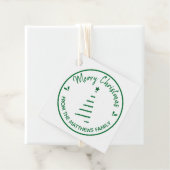 Groene prettige kerst van Label met aangepaste naa (In situ)