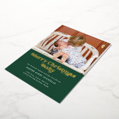 Groene prettige kerstfeestelijke Folie Baby bekend Folie Feestdagenkaart (Gedraaid)