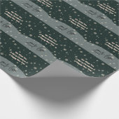 Groene prettige kerstmis, uw Logo groeten Cadeaupapier (Hoek)